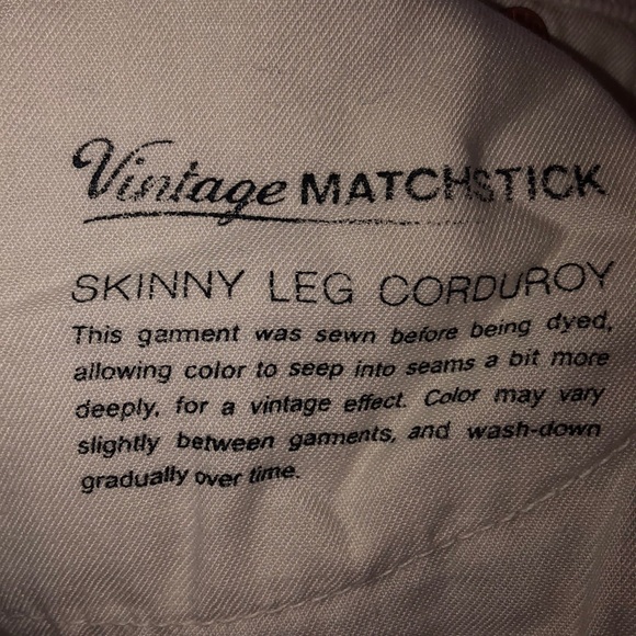 EUC. J.Crew Vintage Matchstick Corduroy Jeans - Picture 6 of 6